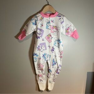 Vintage Gerber Baby Girl Footie Pajamas Size 9-12‎ Months- Easter, Bunny Rabbits